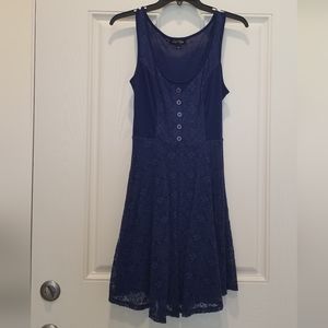 Navy Lace Flowy Dress